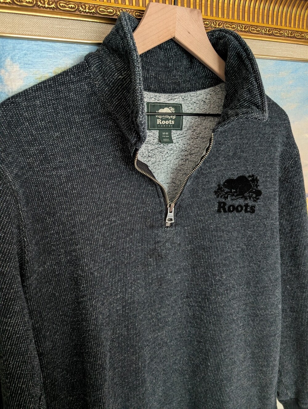 Roots Men's Charcoal Zip-Up Sweater